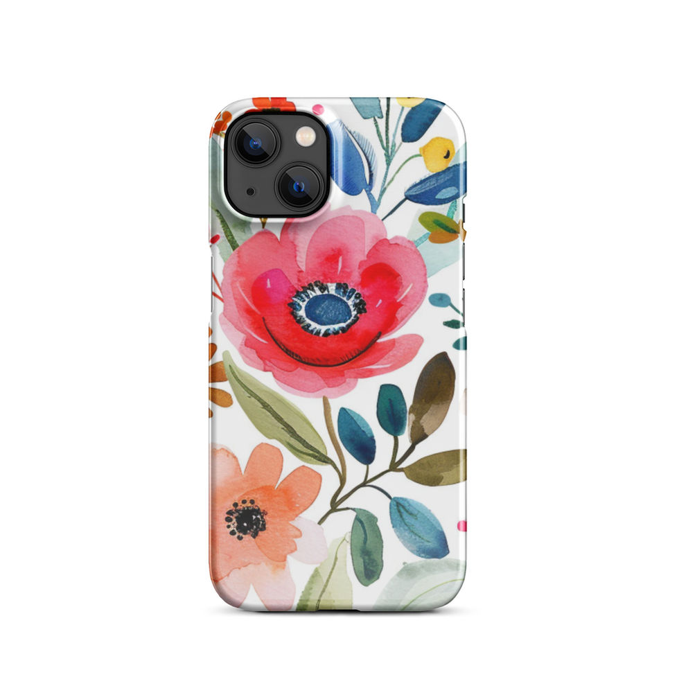 Field Notes in Bloom snap case for iPhone 13 Pro, hand-drawn wildflower notebook artwork, image 10