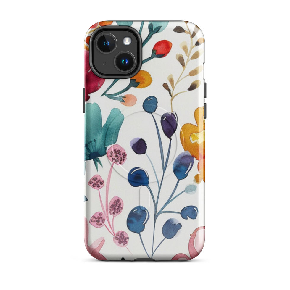 Whimsy Flora MagSafe floral Tough Case for iPhone 14 Pro, magnetic rear view