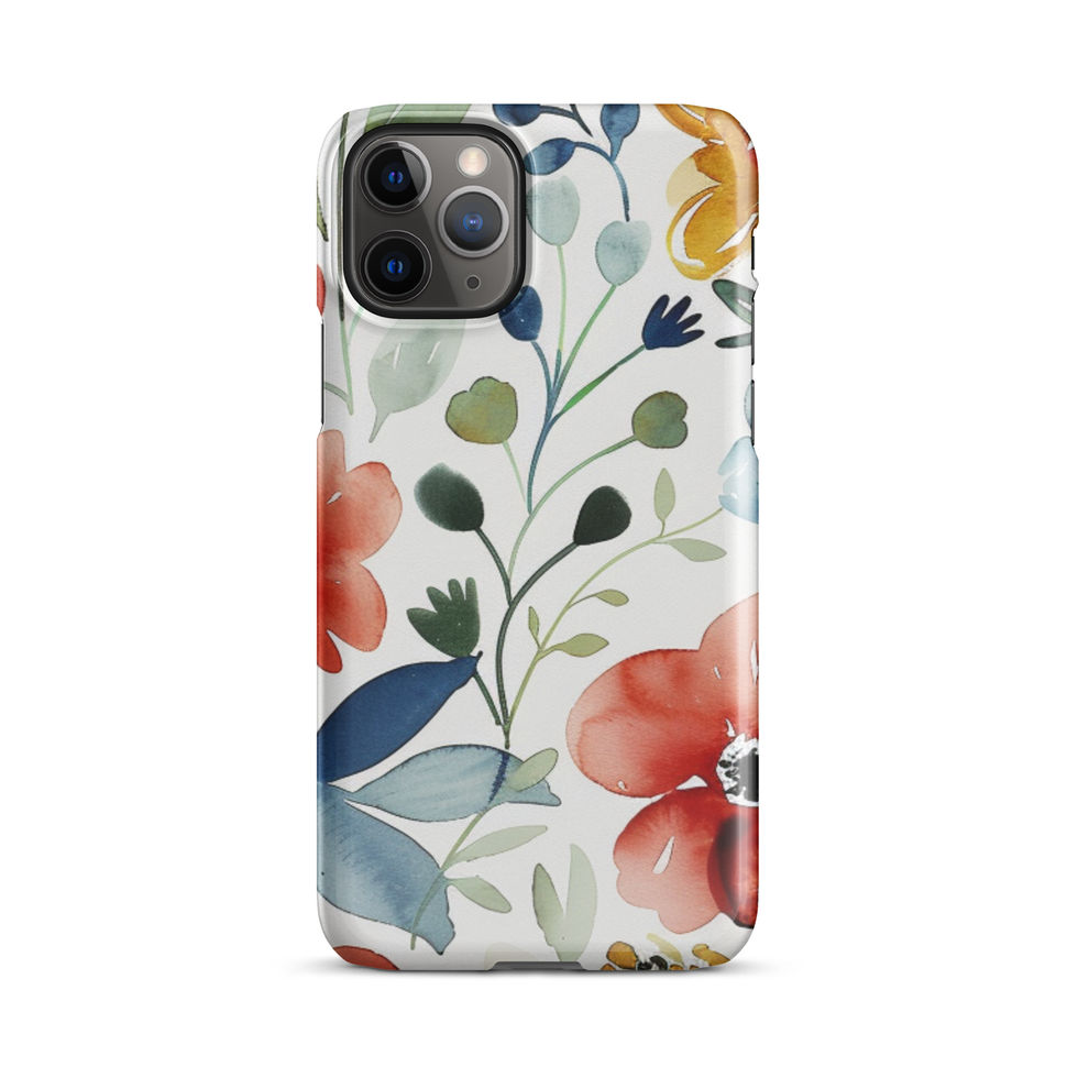 Watercolour Bloom snap case for iPhone 11 Pro Max, expressive orange floral artwork, image 3