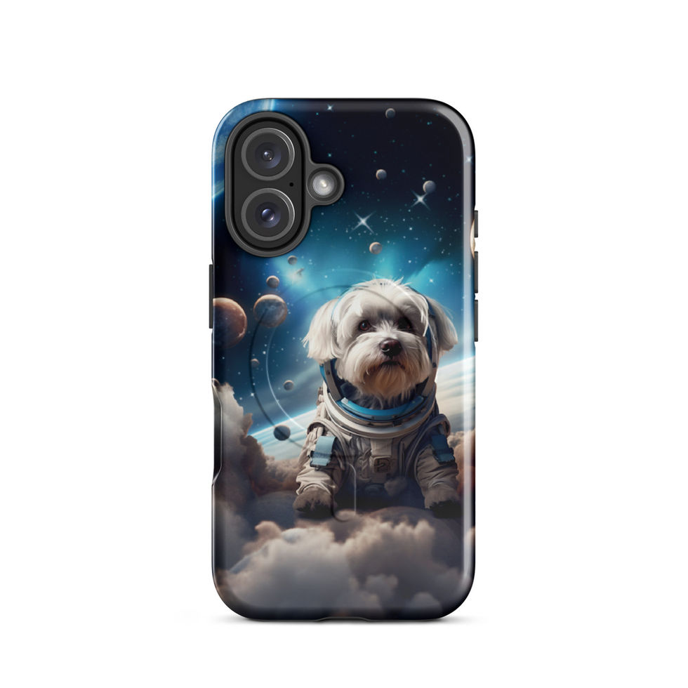 Cosmic dog-mockup-10 showing Celestial Voyager artwork on an iPhone MagSafe tough phone case