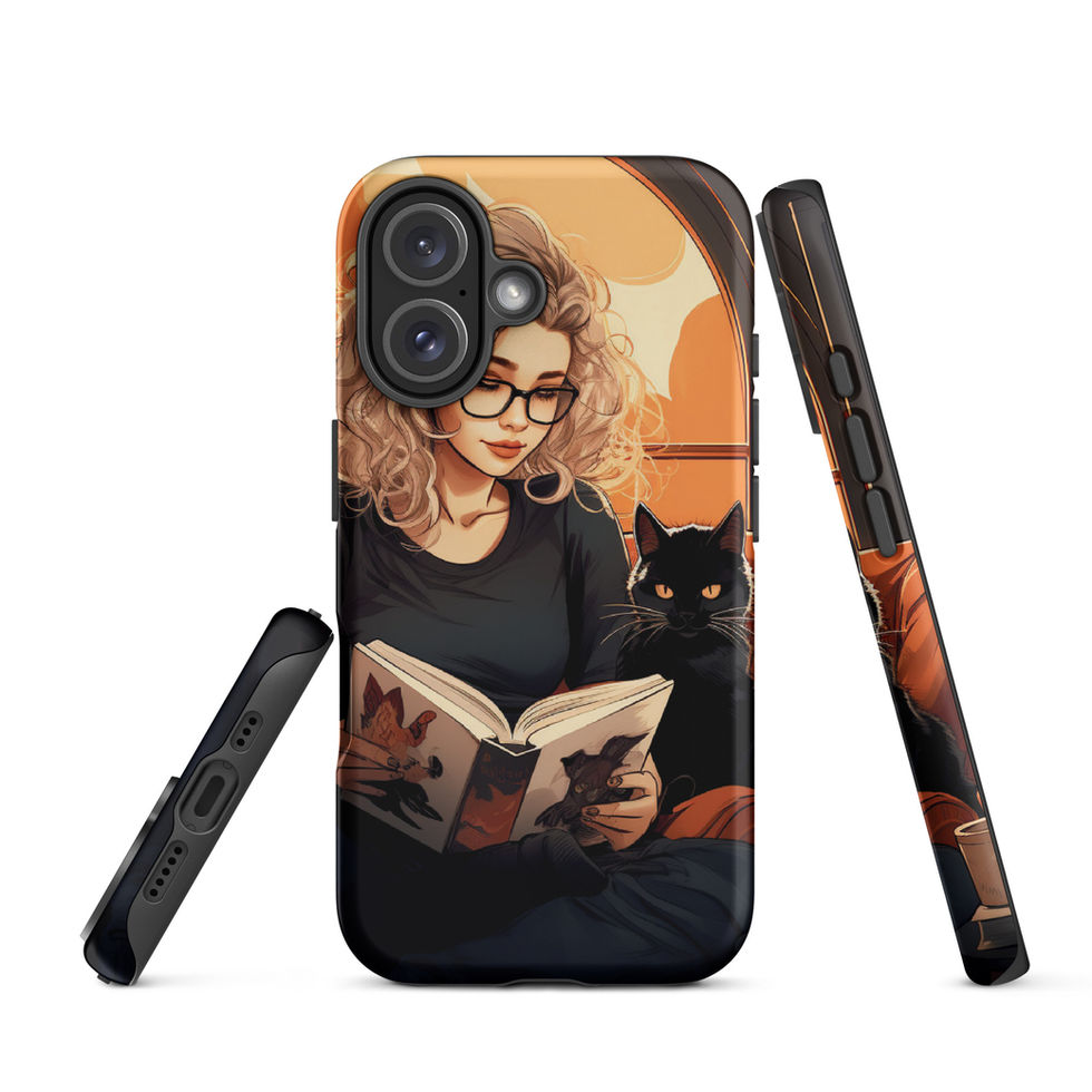 Literary Haven iPhone Tough Case with soft amber halo