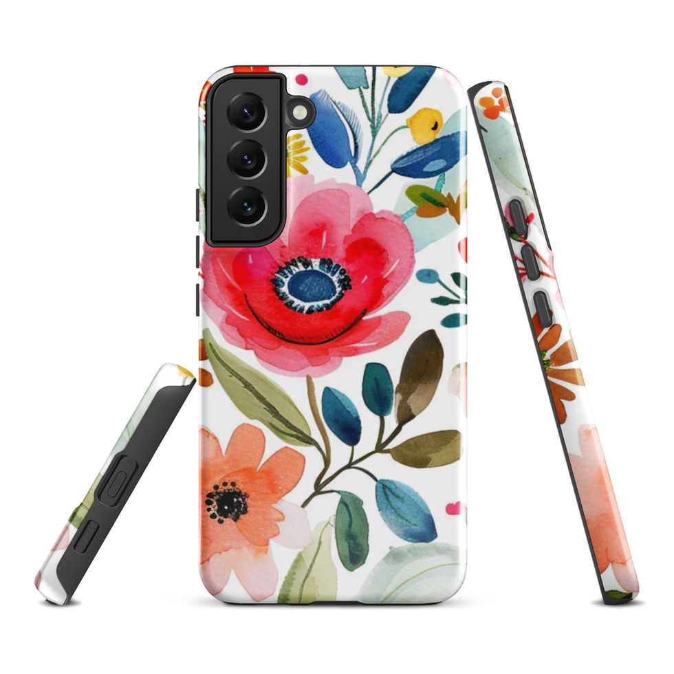 Field Notes in Bloom tough case for Samsung Galaxy S22 Ultra, dual-layer botanical journal artwork, image 2