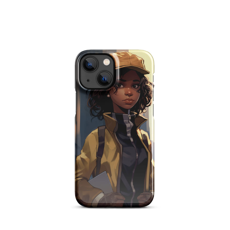 Vivid iPhone 13 snap cover with bold buildings and resilient expression