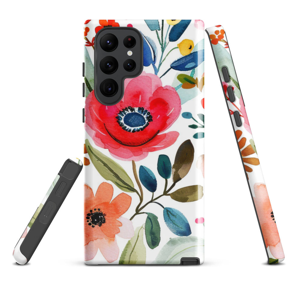 Field Notes in Bloom tough case for Samsung Galaxy S23, dual-layer botanical journal artwork, image 3