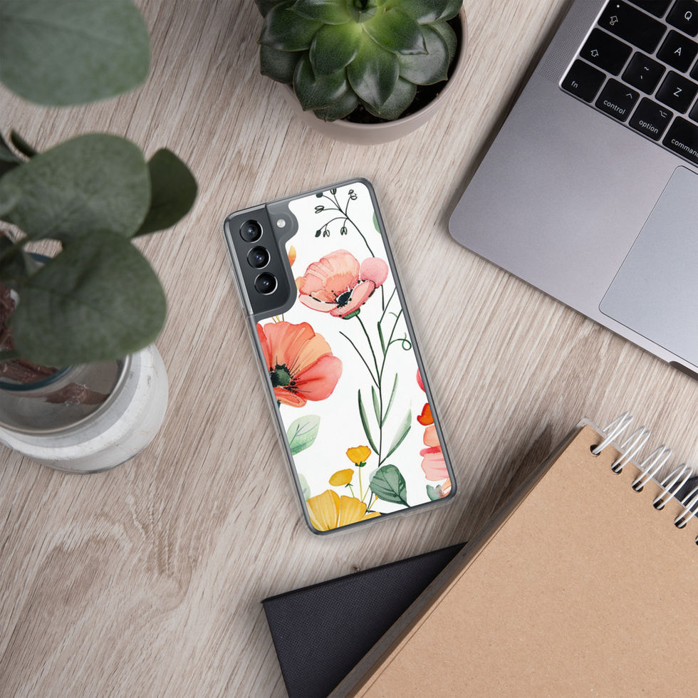 Petal Blush clear Samsung case, linework detail 16