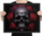 "Crimson Cracks & Roses" Framed Poster 🌹💀