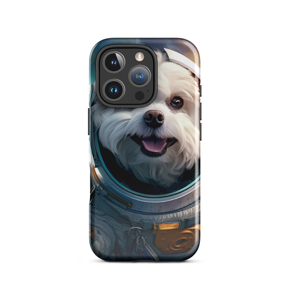 Cosmo Pup astronaut dog iPhone tough case โ upright case display