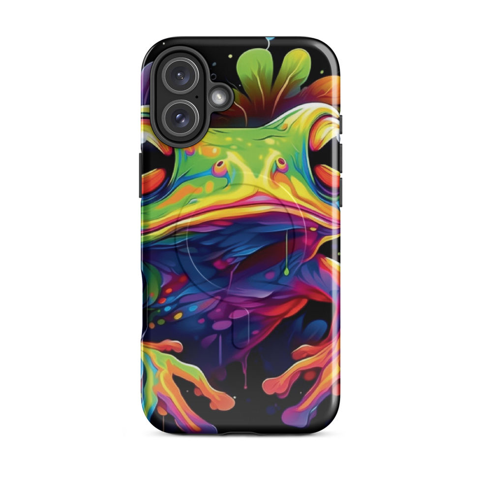 Neon Hopper glowing frog design on MagSafe tough iPhone case — gallery view 11
