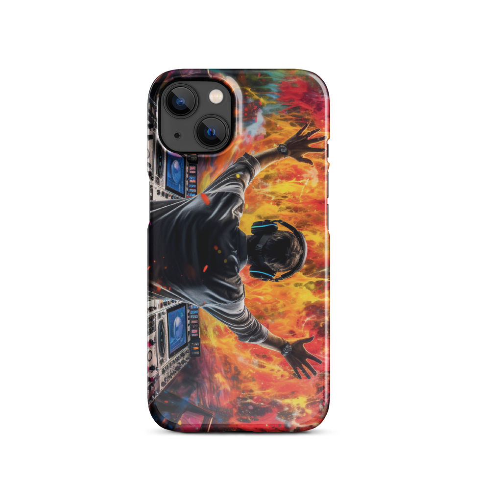 Neon Soundwave glowing music-wave artwork on a slim snap iPhone case for iPhone 13 Pro