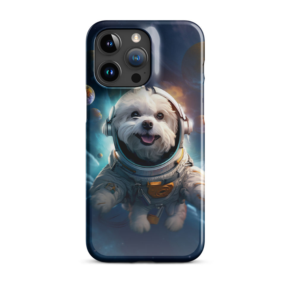 Galactic Voyager cosmic dog iPhone snap case — supported model mockup 20