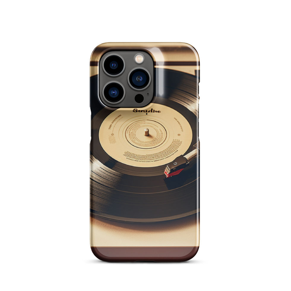 Golden Grooves slim iPhone Snap Case studio view showing the raised protective bezel, image 15.