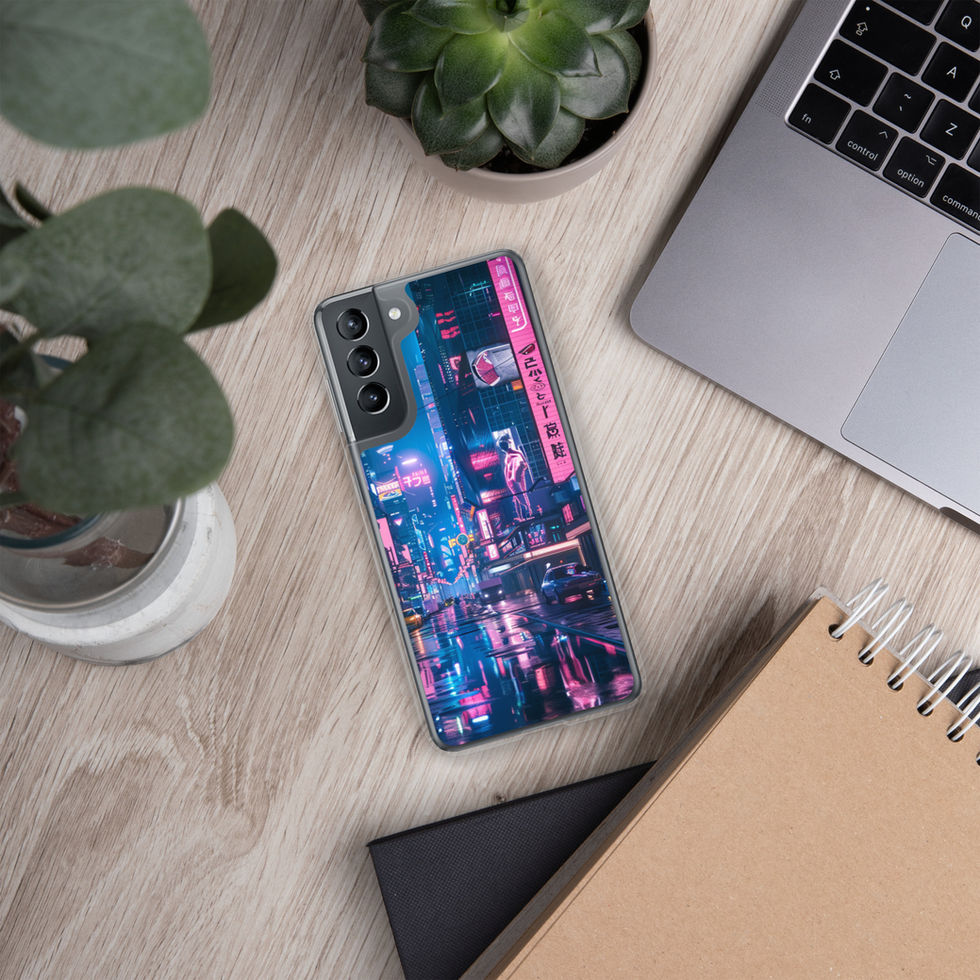 Neon Skyline luminous horizon on clear Samsung case — gallery view 16