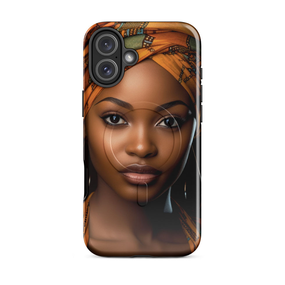 Precision iPhone 16 Pro case with cultural portrait art and magnetic compatibility