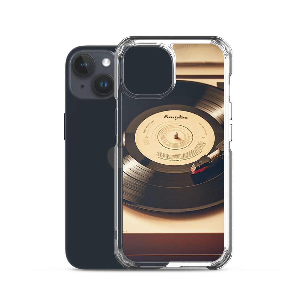 Golden Grooves clear iPhone case bright workspace image showing the slim clear shell, image 39.