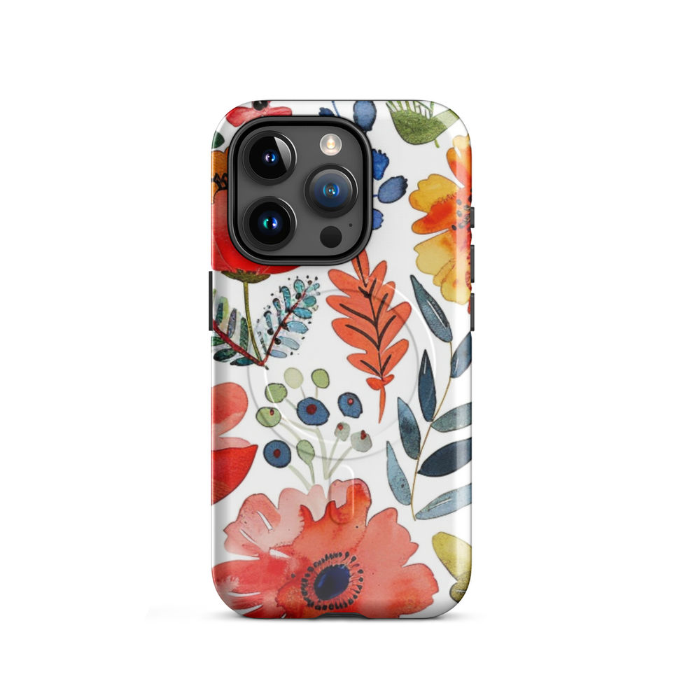 Garden Scribbles MagSafe tough case for iPhone 15 Pro Max, floral sketch artwork, gallery view 8, image 8