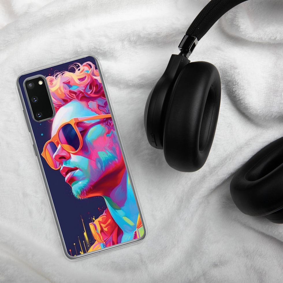 Neon Rebel portrait on a deep-blue clear Samsung case โ gallery view 09