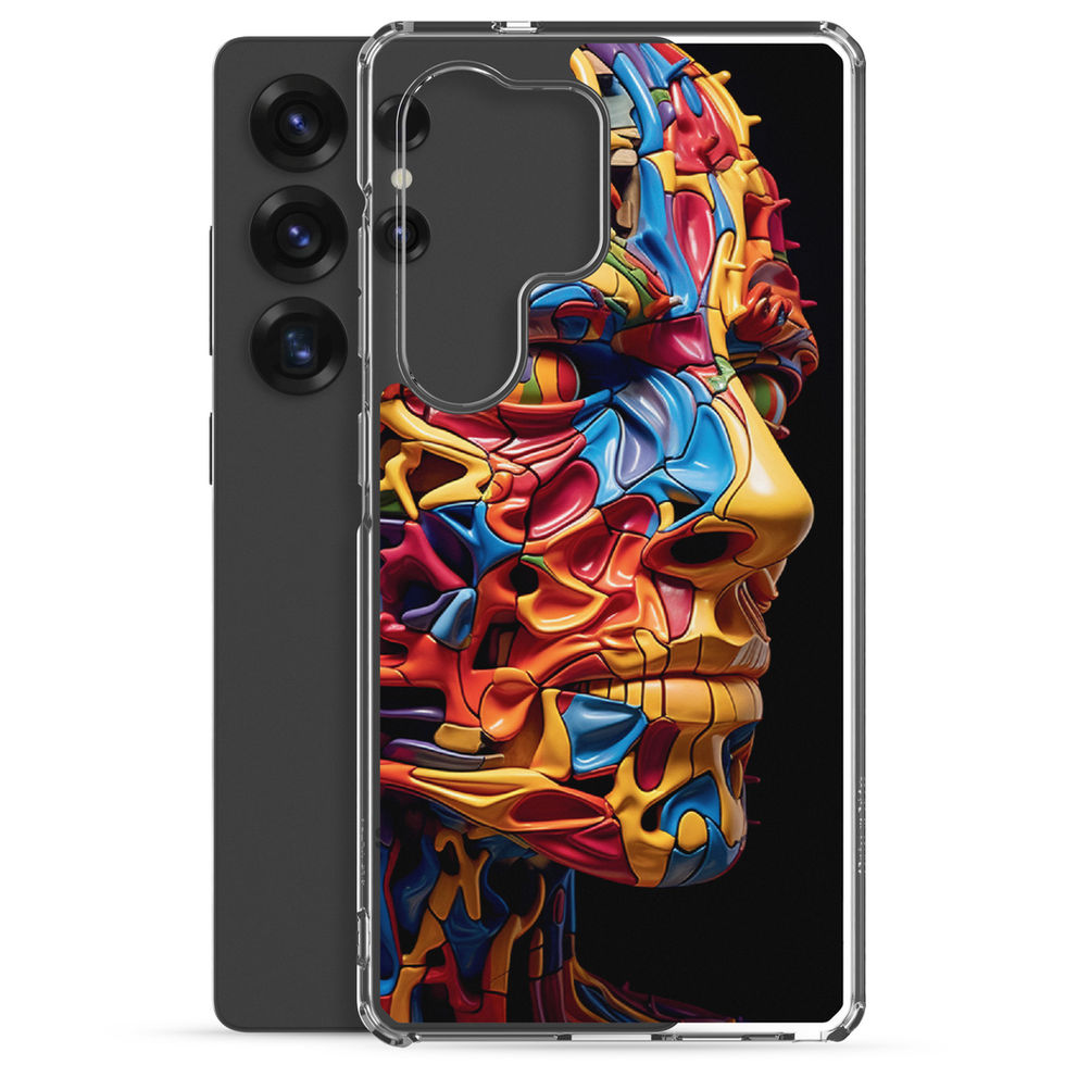 Cognitive Spectrum clear Samsung case with radiant abstract mind artwork, transparent side detail, image 21