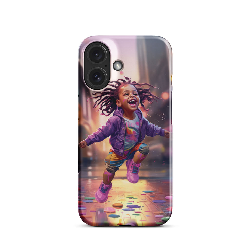 Heritage iPhone 11 snap case with Joy in Motion neon action artwork