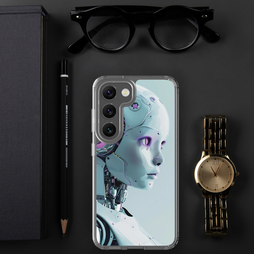 Close-up of violet light on a Neon Seraph phone case
