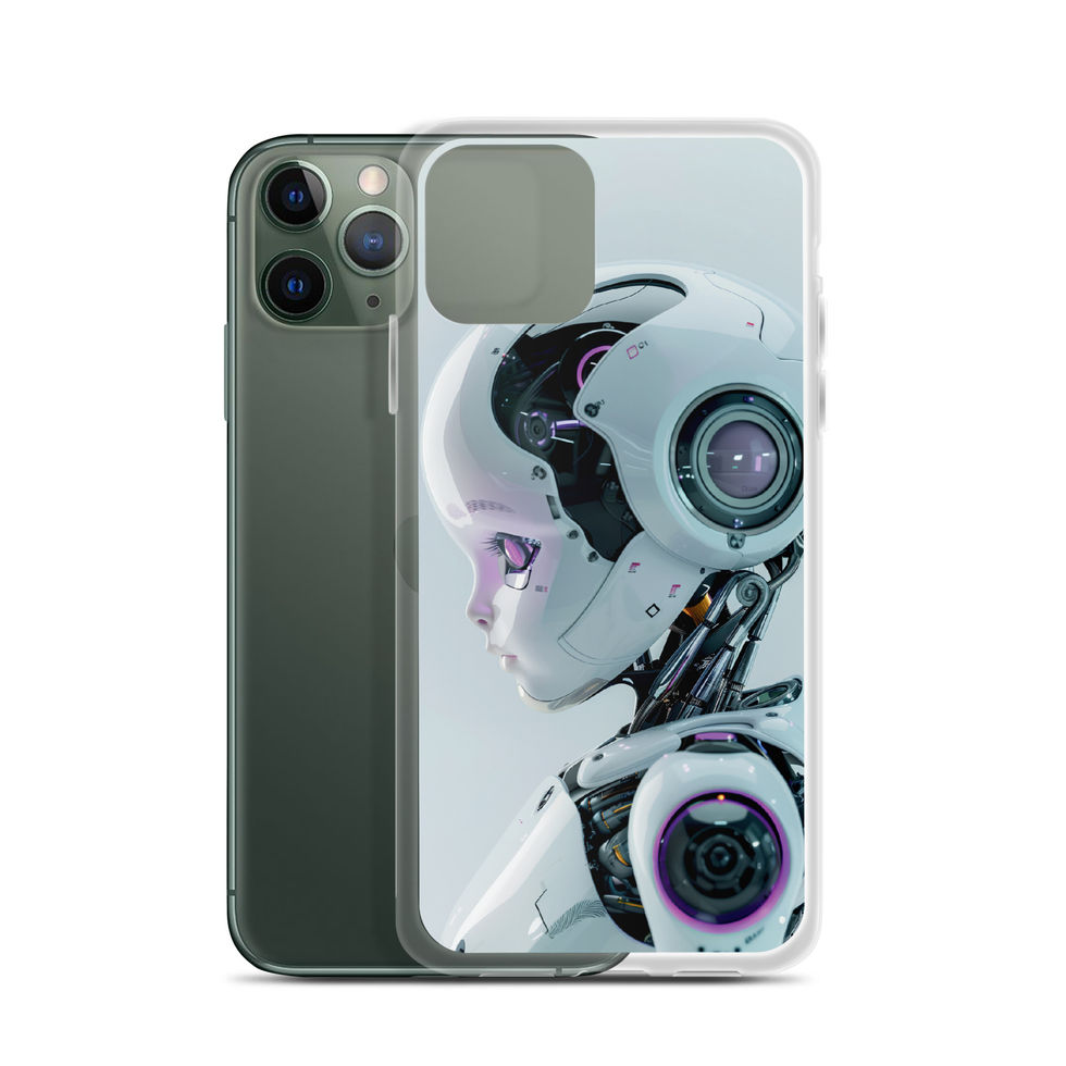 Cyan and violet cybernetic rings on a Cyber Sprout iPhone case