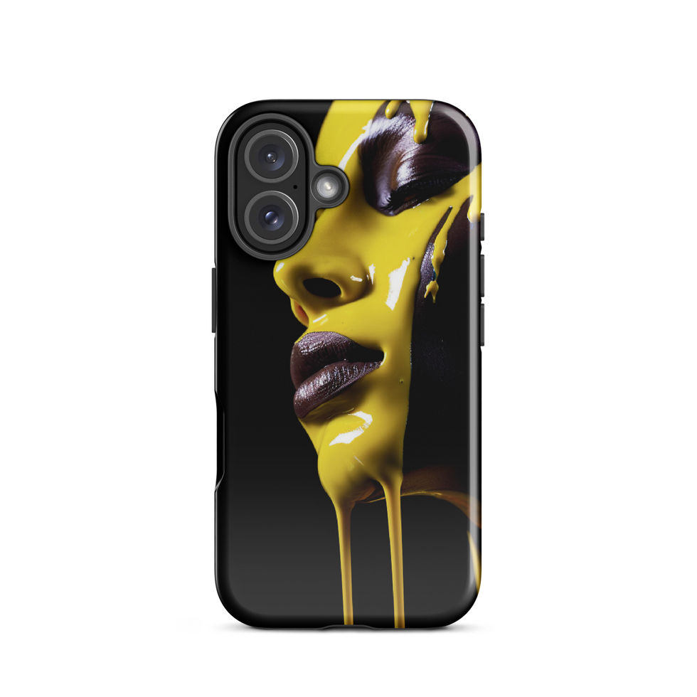 Chromatic Flow dual-layer iPhone tough case with sweeping portrait art, top edge view, image 21