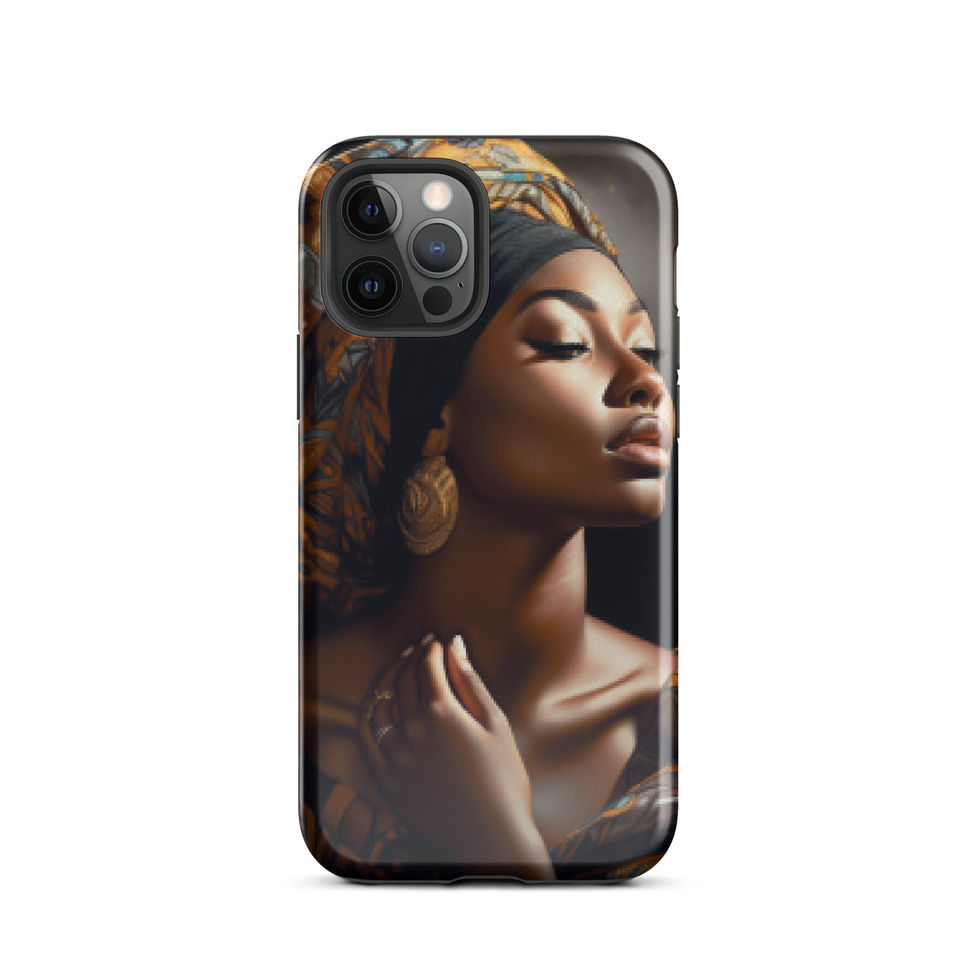 Radiant gold and dramatic black create a bold protective case design