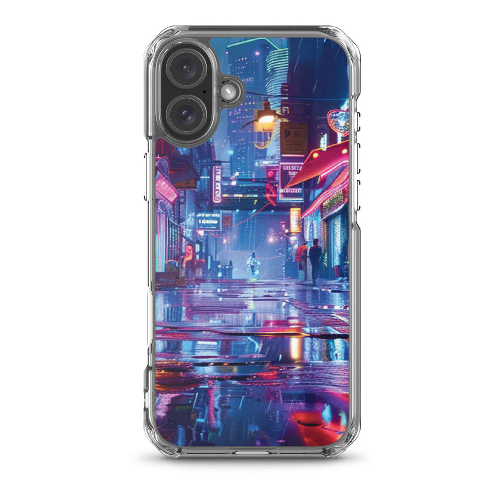 Neon Alleyway clear iPhone case with vivid glowing backstreet artwork — gallery view 39