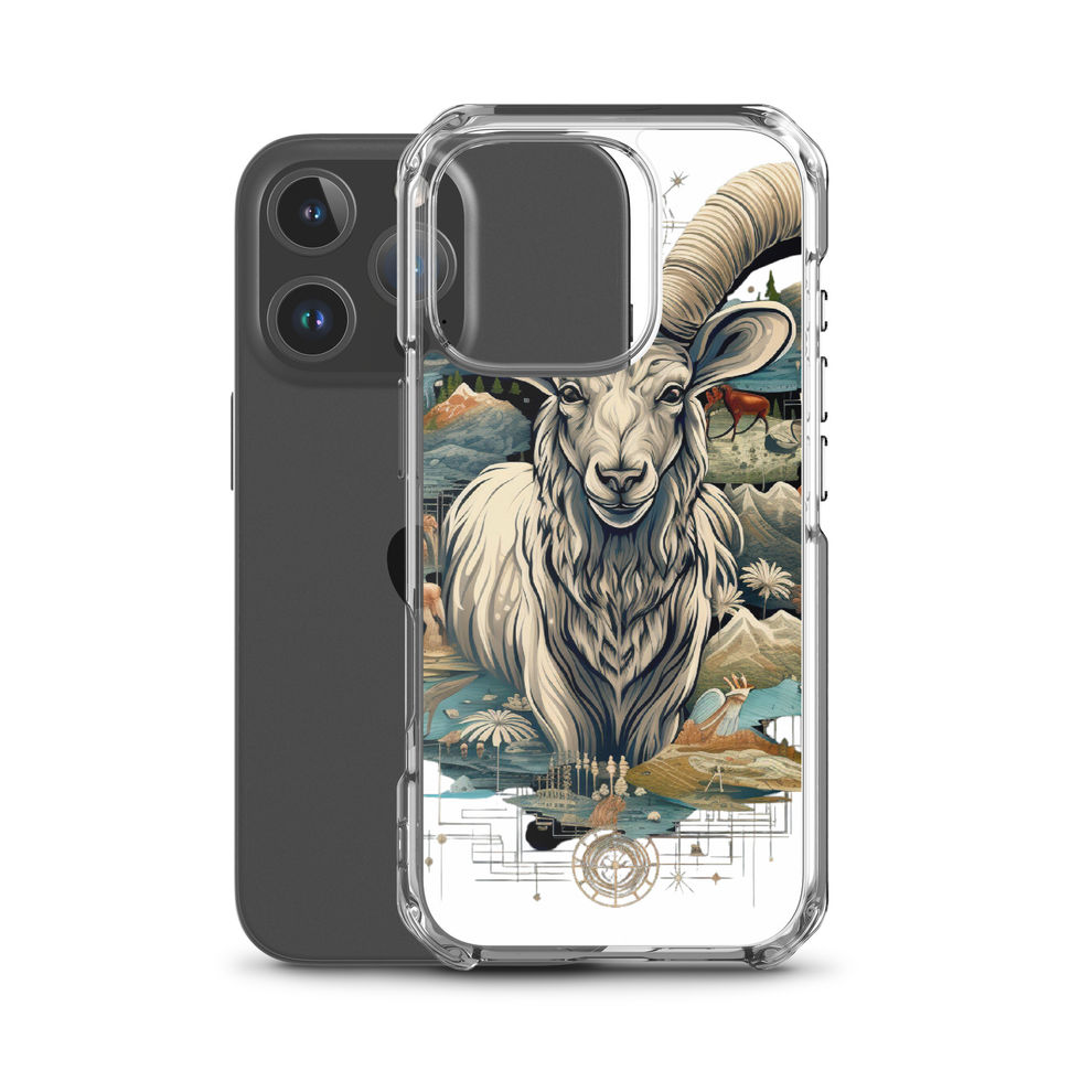 Cosmic ram-mockup-45 showing Celestial Summit artwork on an iPhone clear phone case