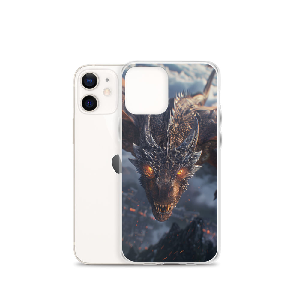 Emberstorm Dominance fire dragon clear case for iPhone 13 Pro Max – rear artwork view 9