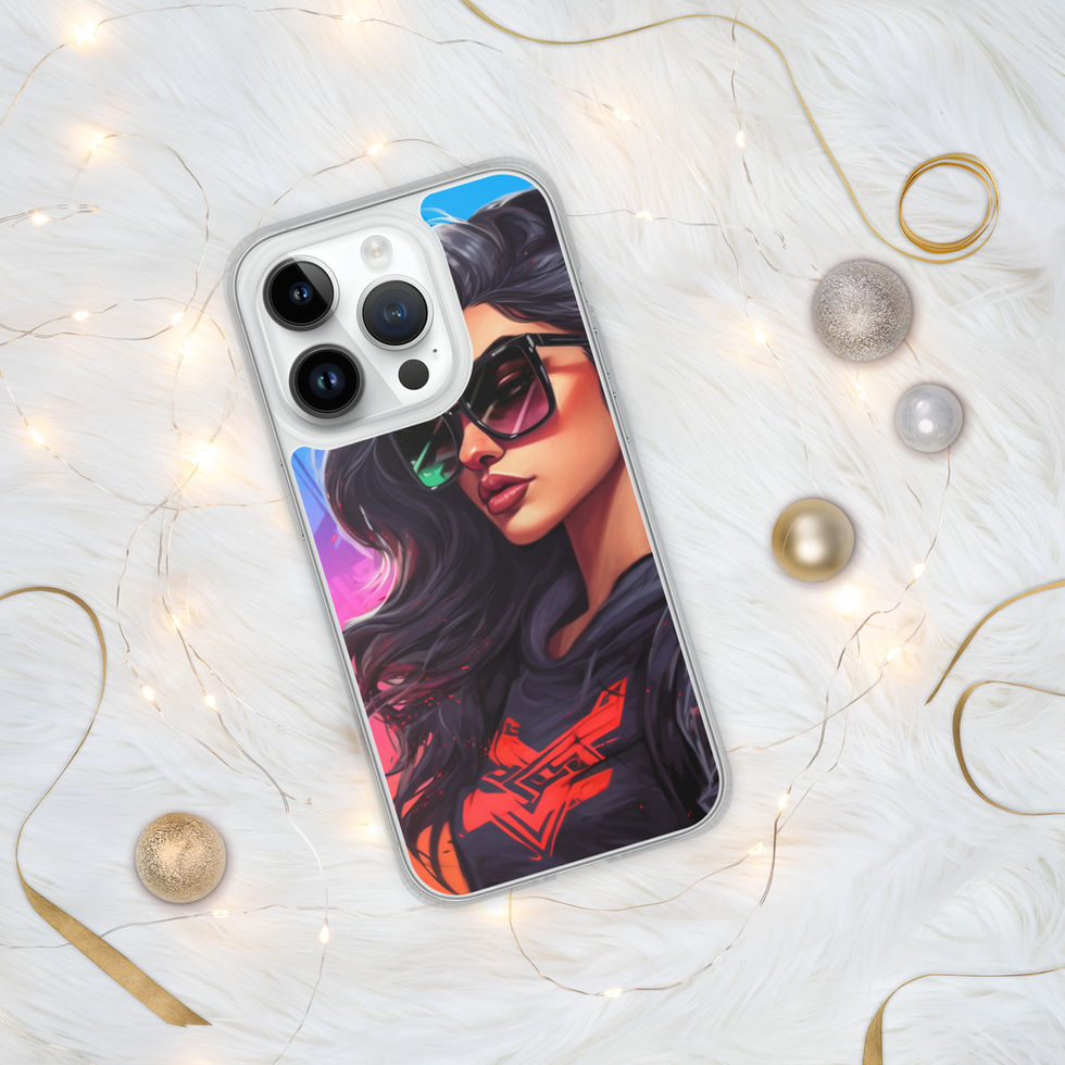 Midnight Edge iPhone clear case with flowing black hair