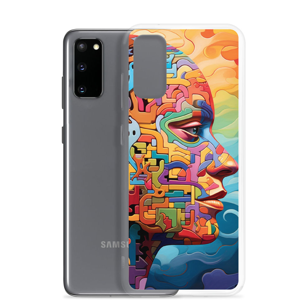 “Labyrinth of Thought” clear case for Samsung, bottom port detail, image 7