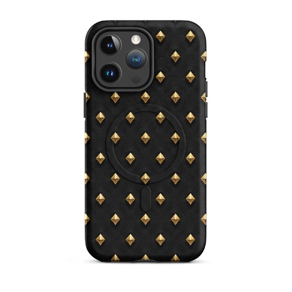 Onyx Gold Diamonds magsafe case for iPhone 14 Pro Max, gold-look diamonds on onyx black