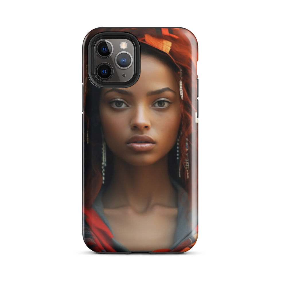 Max iPhone 11 Pro Max case featuring beaded details and patterned scarf