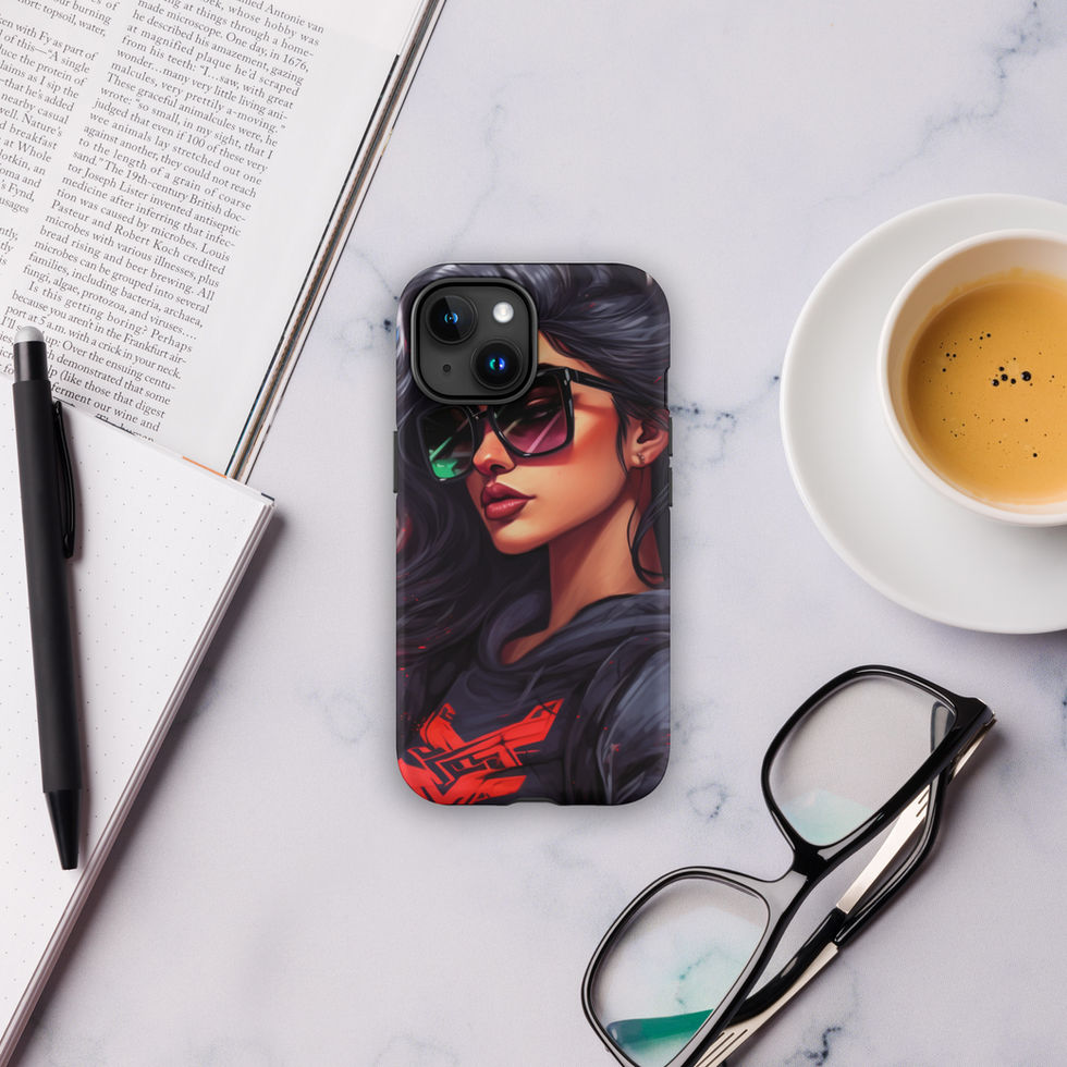 Midnight Edge iPhone Tough Case with bold red lower artwork