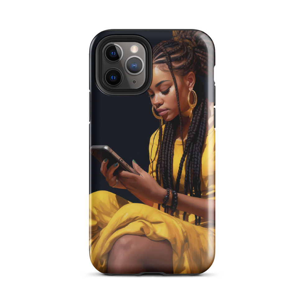 Max iPhone 11 Pro Max case featuring intricate braids and jewellery