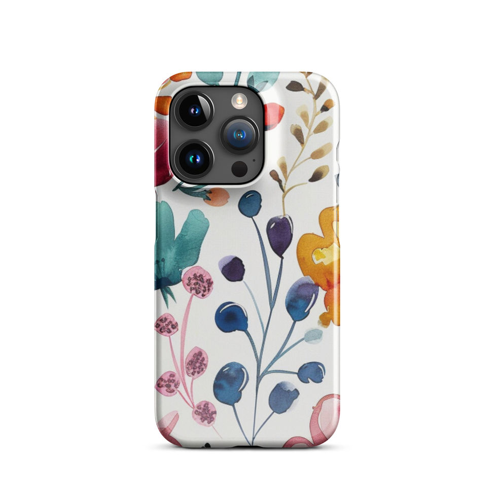 Whimsy Flora floral Snap Case for iPhone 15 Pro Max, slim rear view