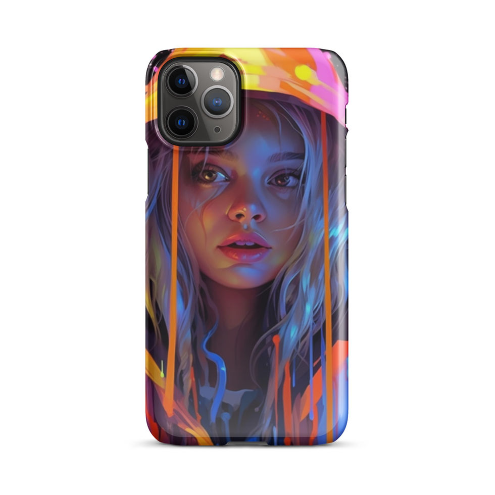 Fluro Girl fluorescent portrait on a slim iPhone snap case — gallery view 03