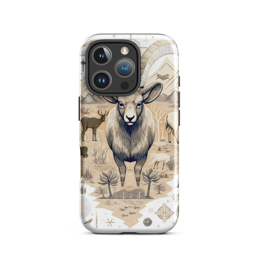 Nomadic ram-mockup-22 showing Nomadic Spirit artwork on an iPhone tough phone case