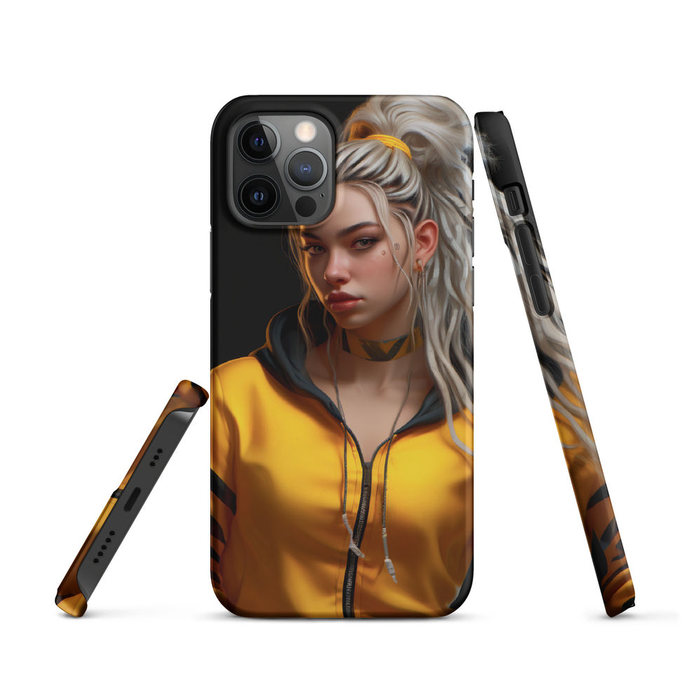 Neon Rebellion iPhone Snap Case with light strands around the face