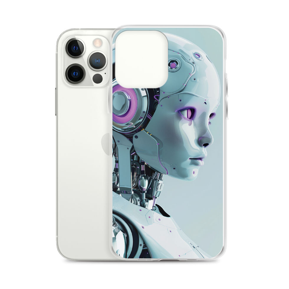 Close view of Neon Seraph violet temple technology on iPhone