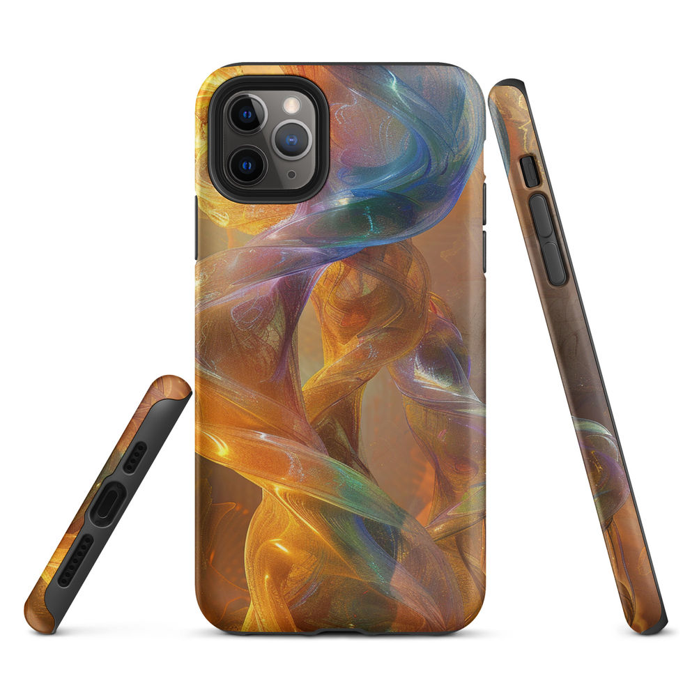 Intertwining Entities iPhone Tough Case showing layered abstract curves