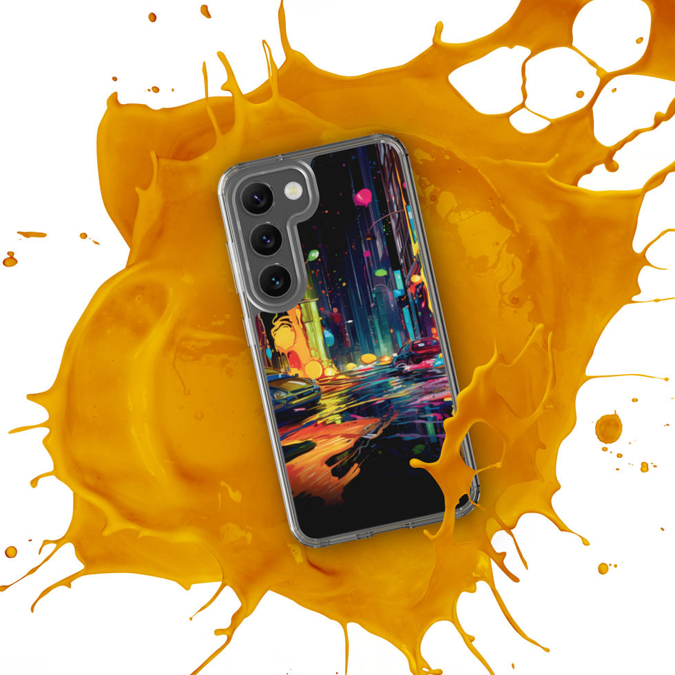 Neon Spill City clear Samsung case with luminous painted skyline — gallery view 42