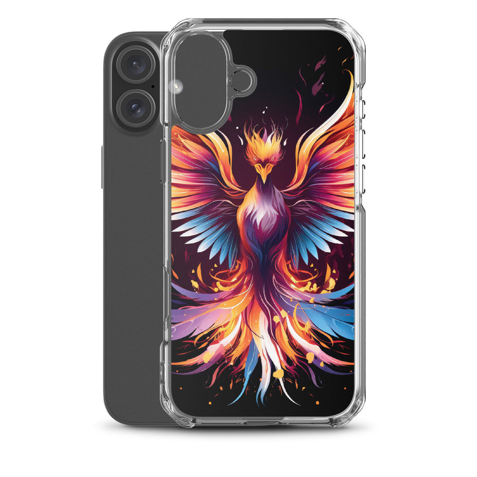 Fiery eagle-mockup-40 showing Eternal Flame artwork on an iPhone clear phone case