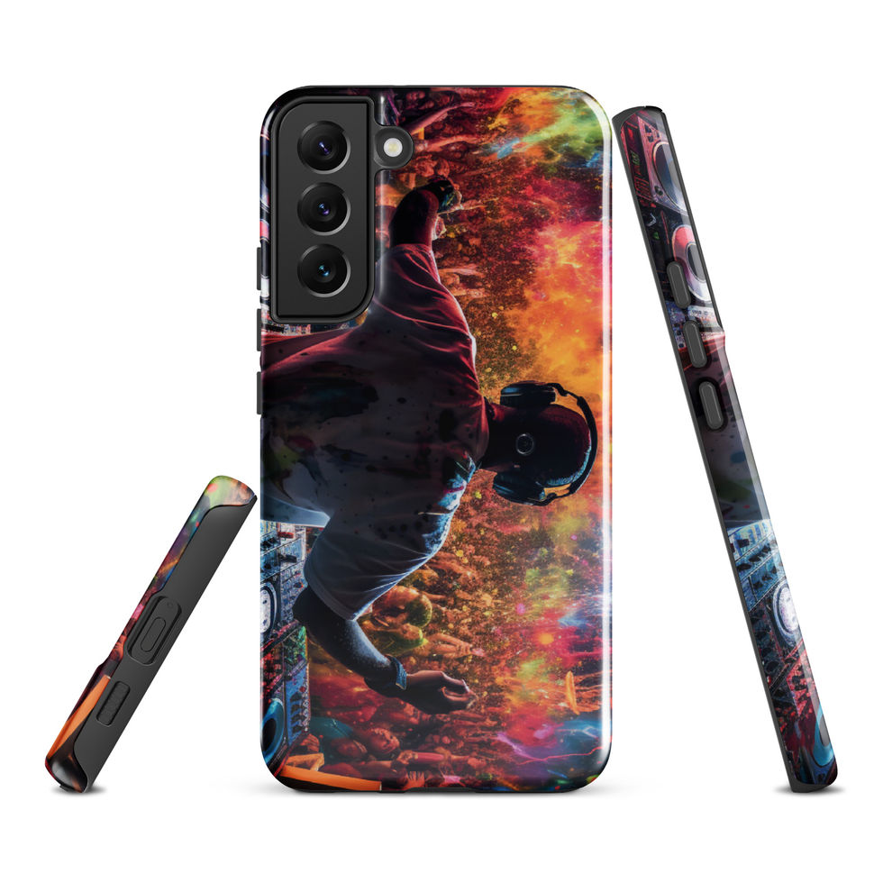 Vibrant Beats DJ colorful music artwork on Samsung Galaxy S22 Ultra tough Samsung case