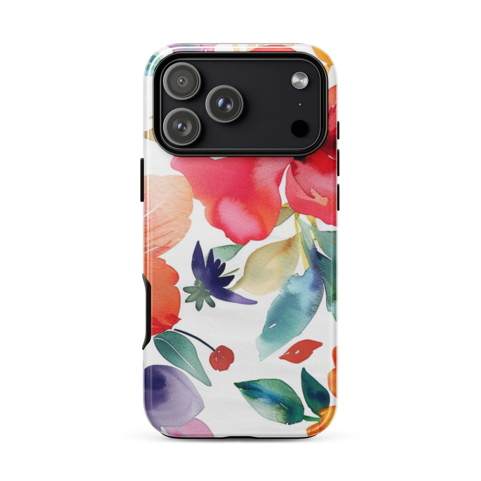 Pastel Petal Drift dual-layer tough case for iPhone 17 Pro Max with soft pink blooms and airy green foliage