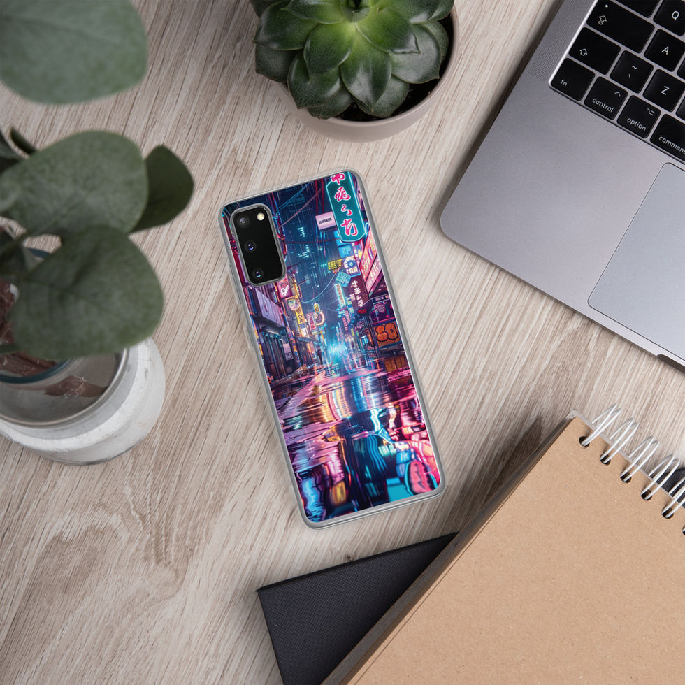 Neon Mirage clear Samsung case with cinematic futuristic cityscape — gallery view 10