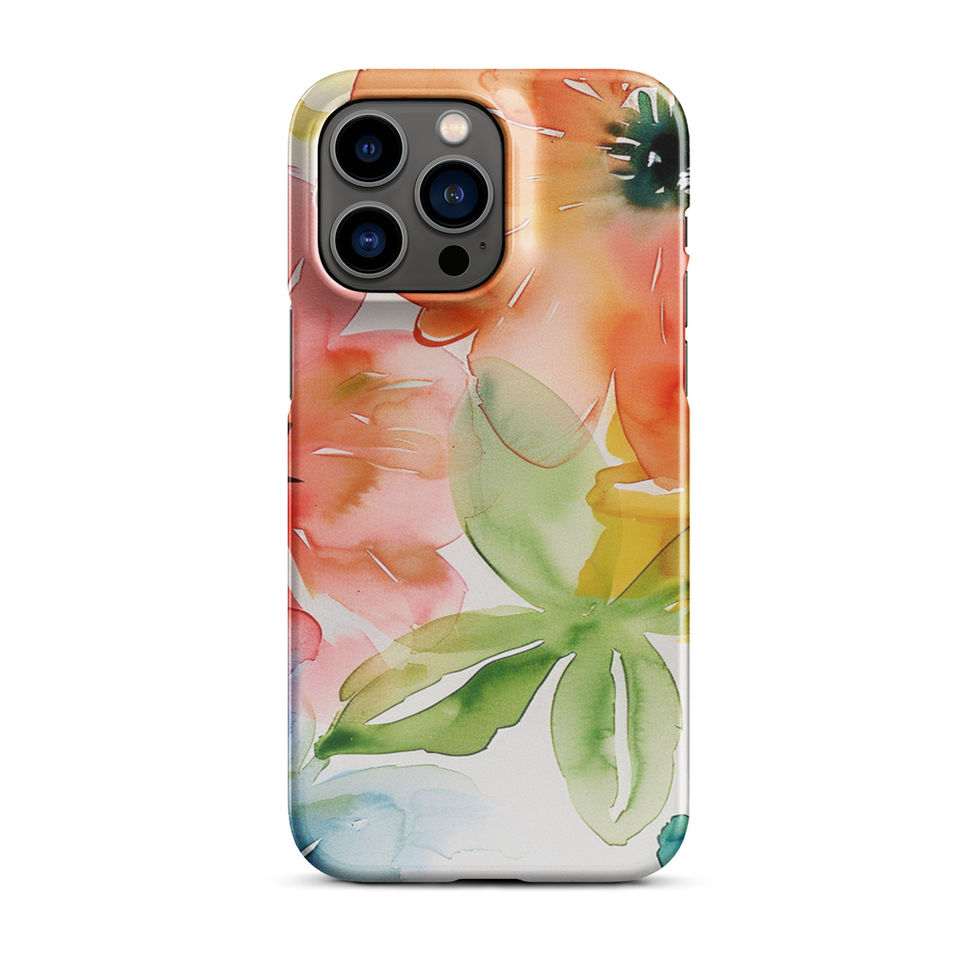 Bloom Riot floral snap case for iPhone 15, front view