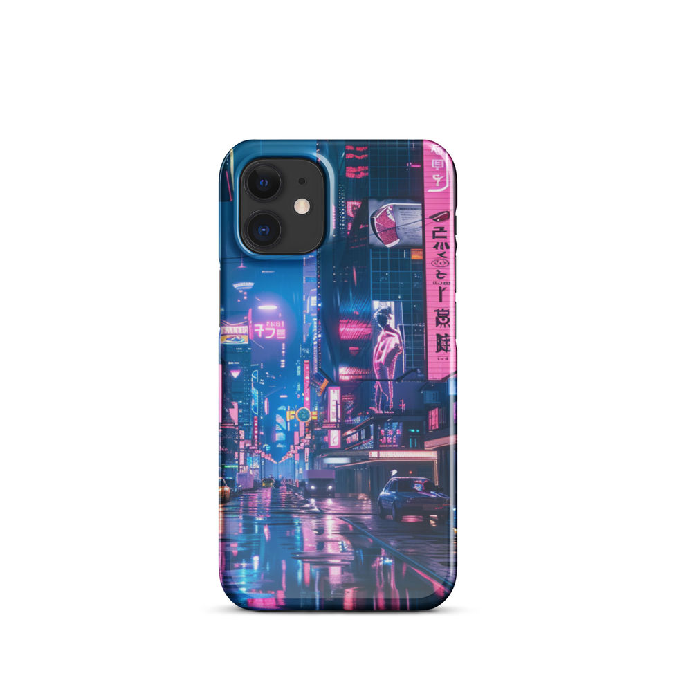 Neon Skyline electric horizon on iPhone snap case — gallery view 05