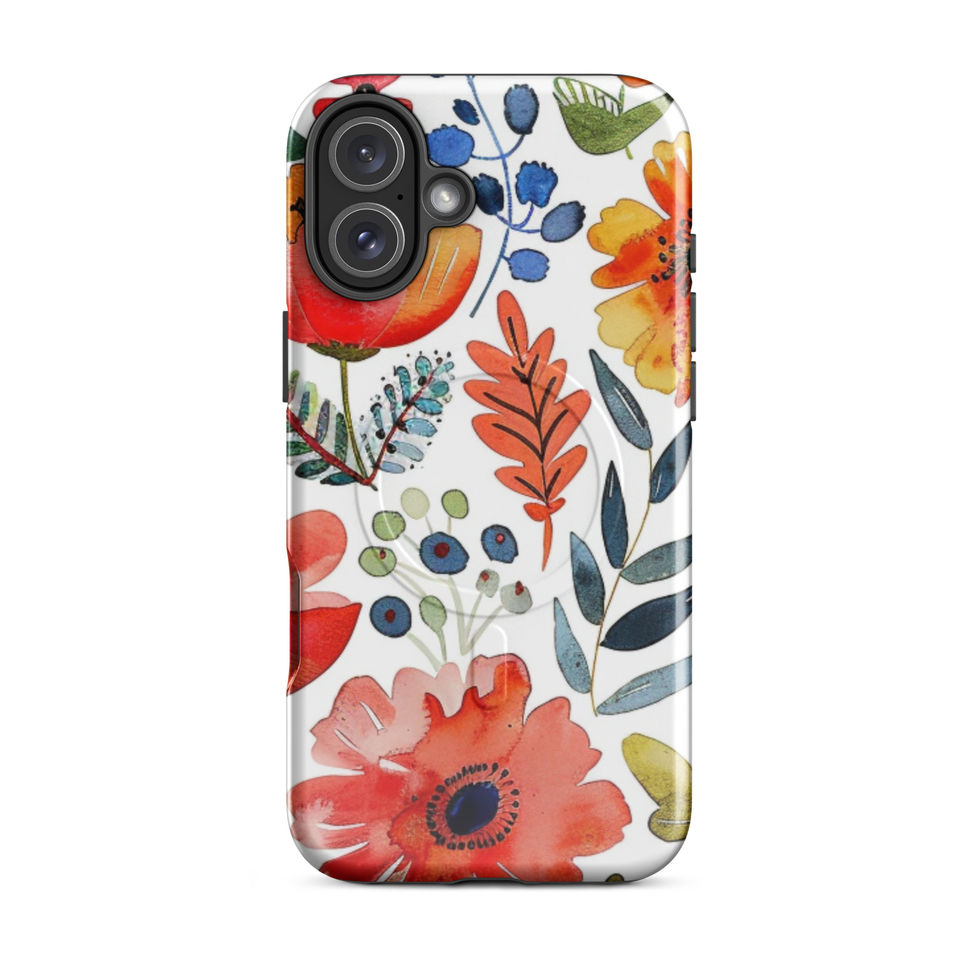 Garden Scribbles MagSafe tough case for iPhone 16 Pro, floral sketch artwork, gallery view 11, image 11
