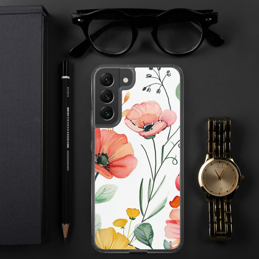 Petal Blush clear Samsung case, watercolour detail 17